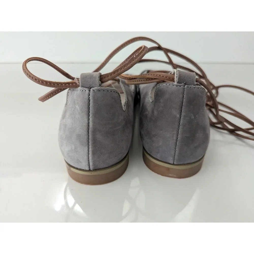 Womens J-Jill Lace-up Gladiator Grey Shoes Sandals Peep Toe size 6.5 Leather